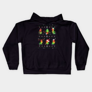 Ugly Christmas Pattern Fischer's Lovebird Kids Hoodie